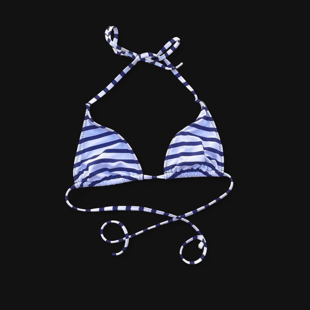 sailor navy striped bikini top